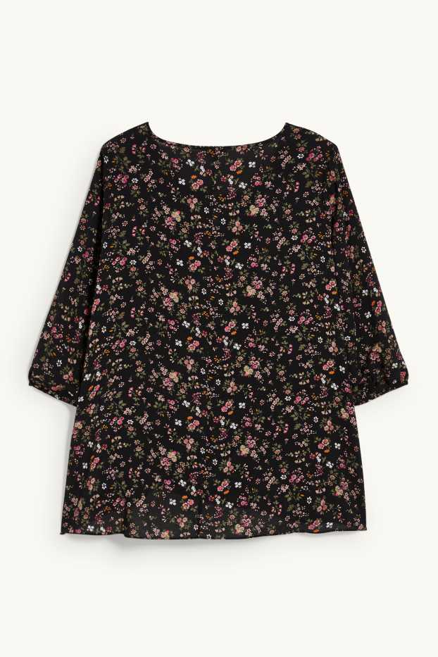 Femmes - Chemisier - motif floral - noir