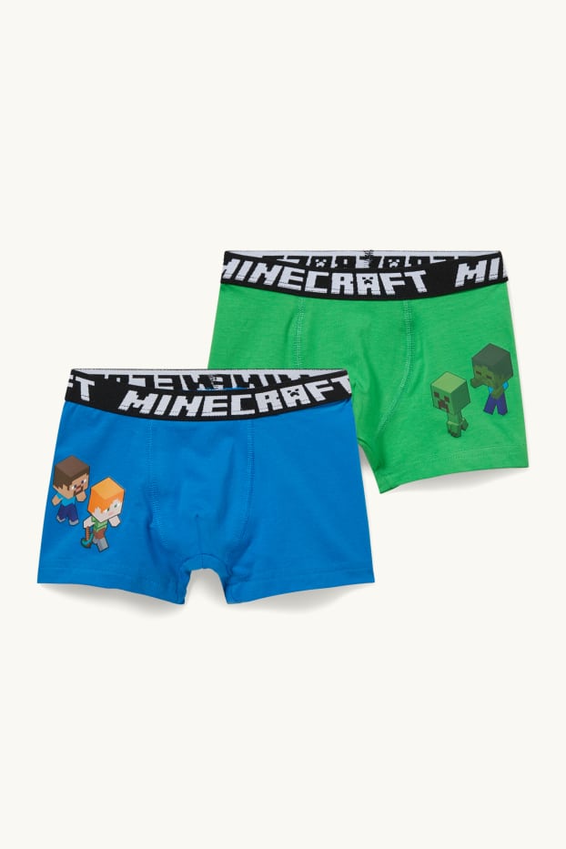 Enfants garçons - Lot de 2 - Minecraft - boxers - bleu