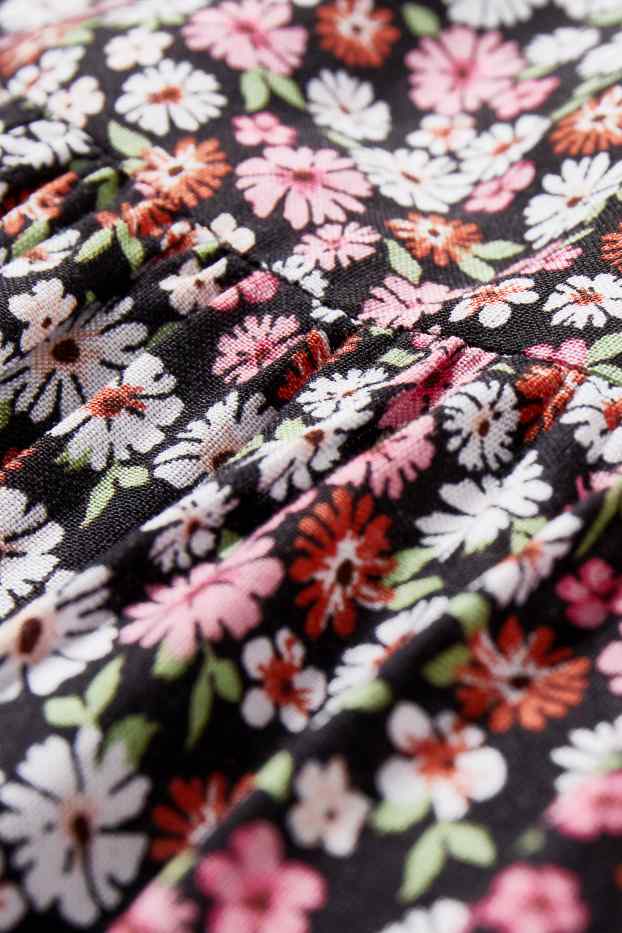 Damen - CLOCKHOUSE - A-Linien Kleid - geblümt - schwarz