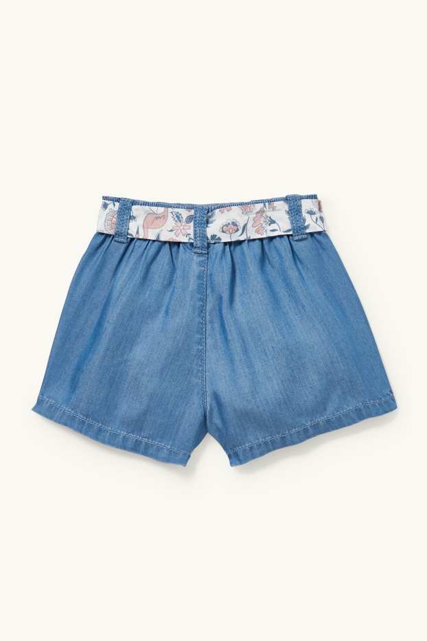Bébés filles - Shorts pour bébé avec ceinture - jean bleu clair