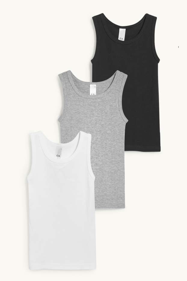 Kinder Buben - Multipack 3er - Singlet - dunkelblau
