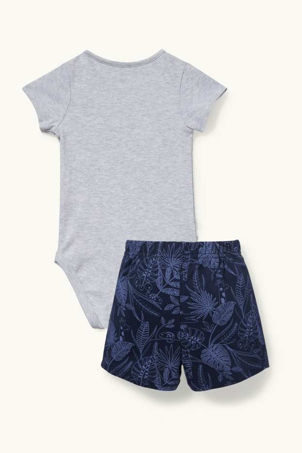 Baby Jungen - Baby-Shorty-Pyjama - 2 teilig - grau