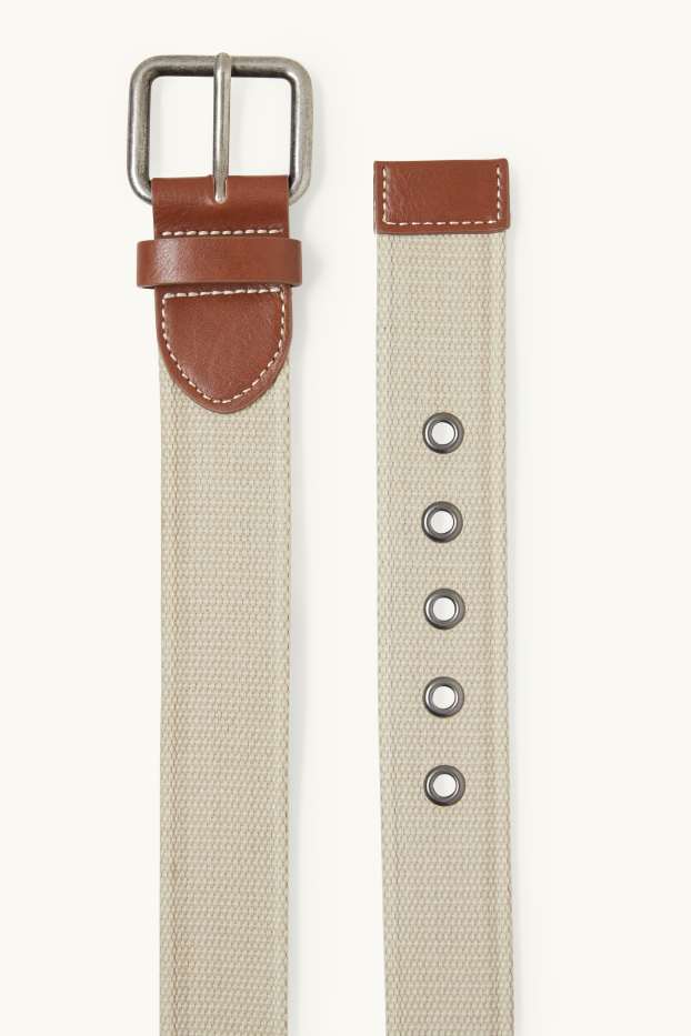 Herren - Gürtel - cremeweiß