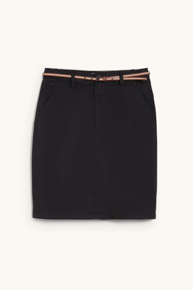 Dames - Rok met riem - zwart