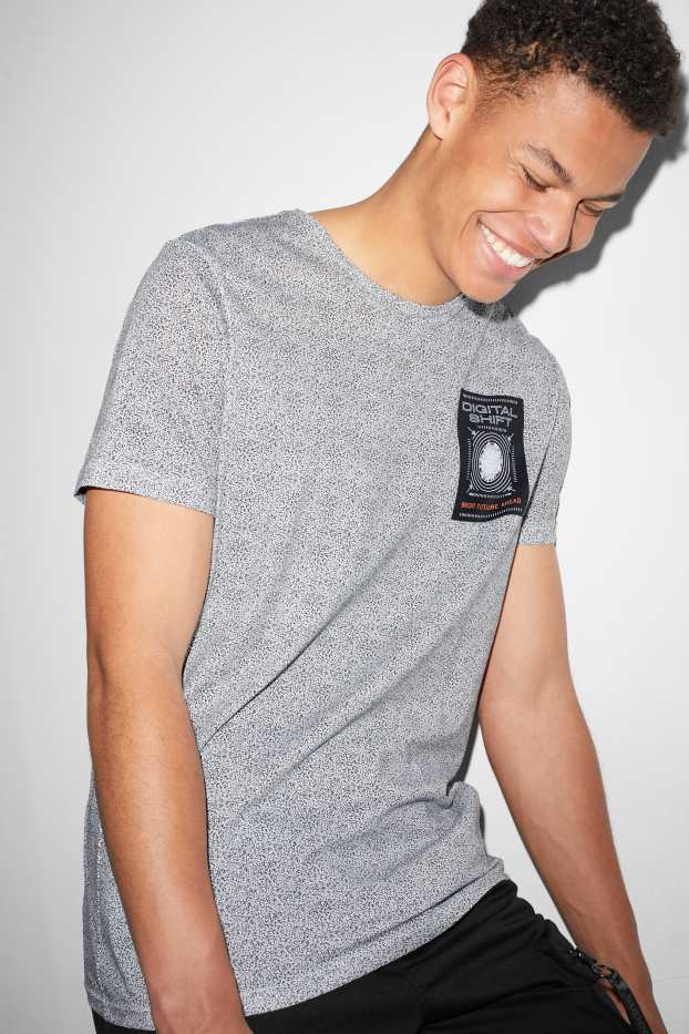 Herren - T-Shirt - weiss / schwarz