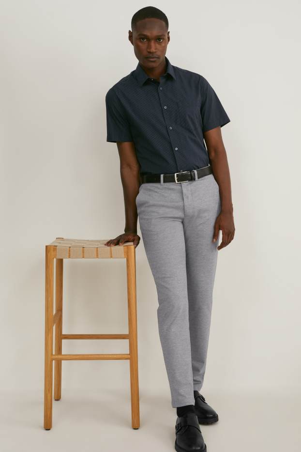 Herren - Anzughose - Slim Fit - Flex - LYCRA® - grau-melange