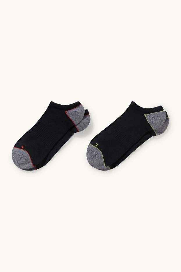 Hommes - Lot de 2 - socquettes de sport - noir