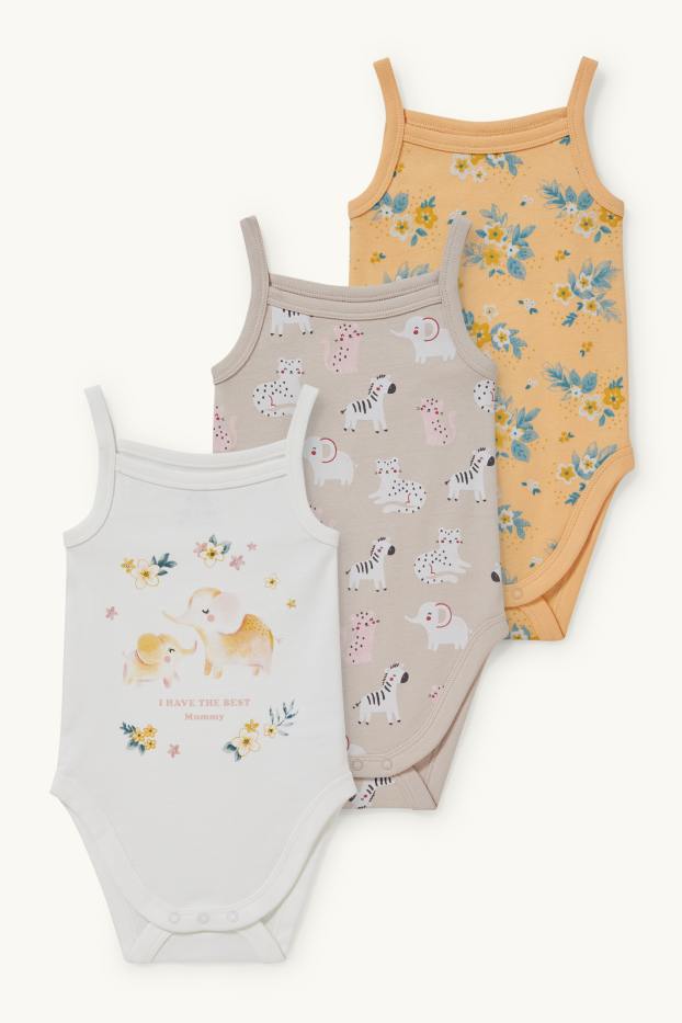 Bébés filles - Lot de 3 - bodys pour bébé - orange clair
