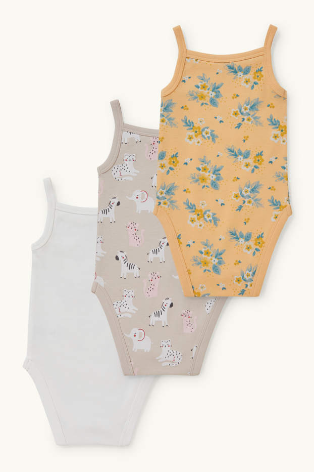 Bébés filles - Lot de 3 - bodys pour bébé - orange clair
