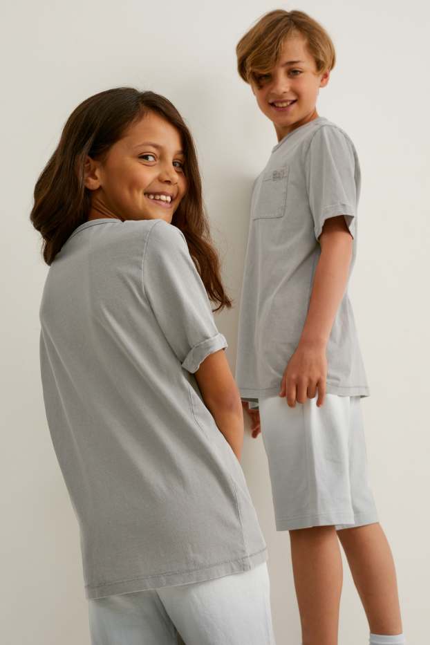 Copii - Băieți - Tricou cu mânecă scurtă - genderneutral - denim-gri deschis