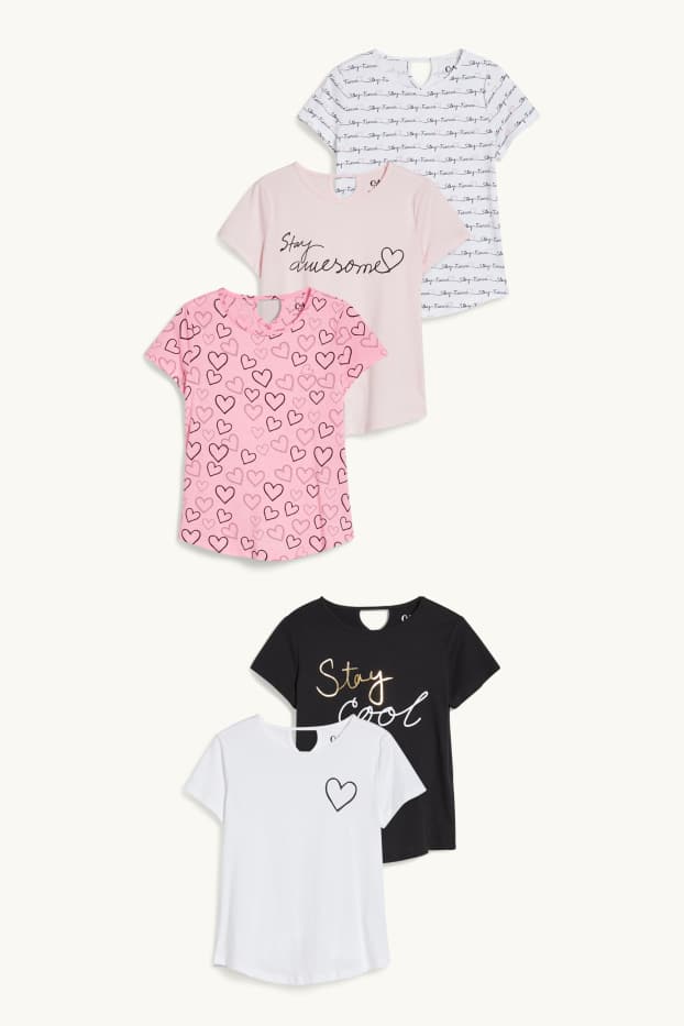 Enfants filles - Lot de 5 - T-shirts - blanc