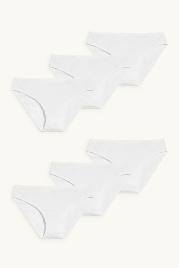 Damen - Multipack 6er - Slip - LYCRA® - weiss