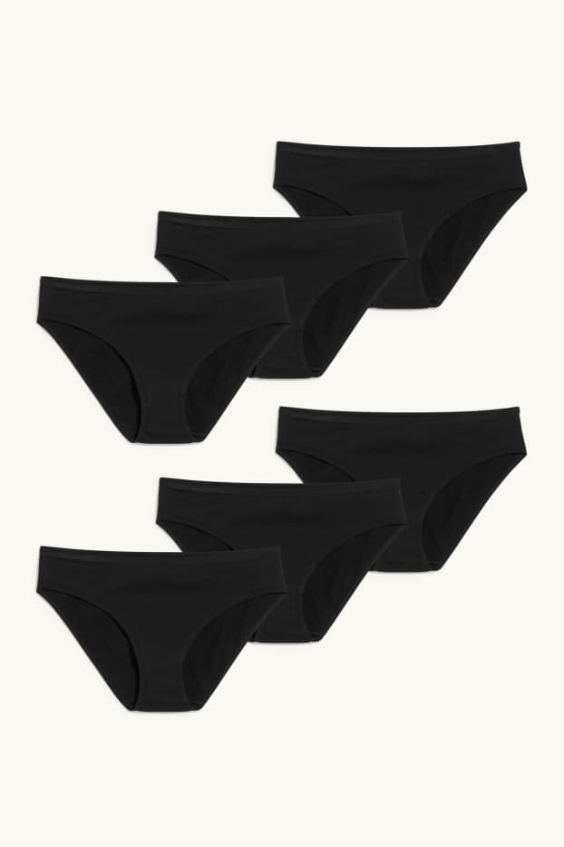 Women - Multipack of 6 - briefs - LYCRA® - black