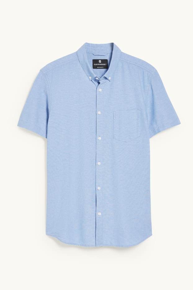 Heren - CLOCKHOUSE - overhemd - regular fit - button down - lichtblauw