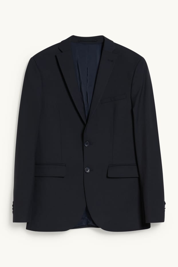 Hommes - Veste de costume - body fit - matière extensible - LYCRA® - bleu foncé