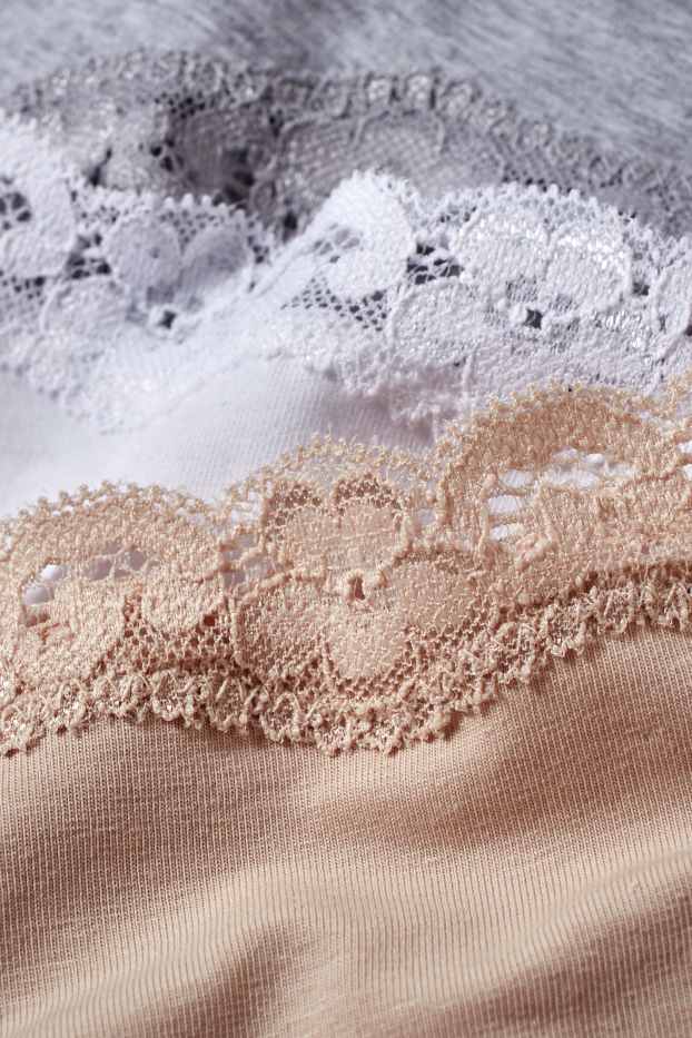 Dames - Set van 3 - hipster - wit