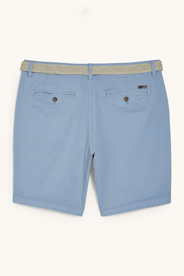 Hommes - Short avec ceinture - LYCRA® - bleu clair