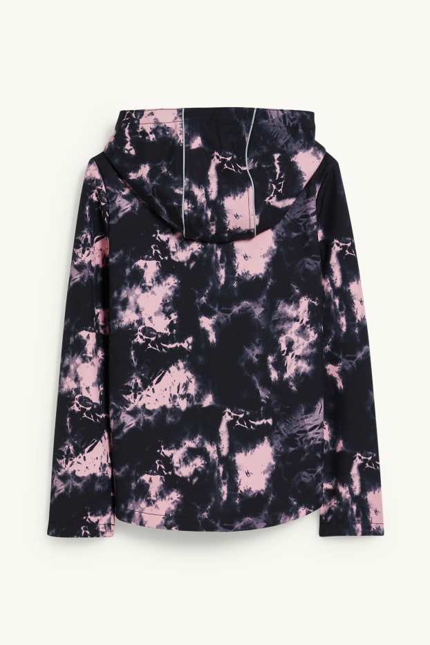Enfants filles - Veste softshell à capuche - noir / rose