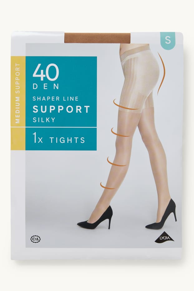 Women - Tights - 40 denier - glossy - light brown