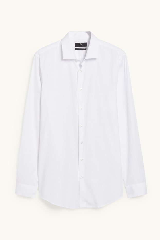 Herren - Businesshemd - Slim Fit - Cutaway - bügelleicht - weiß