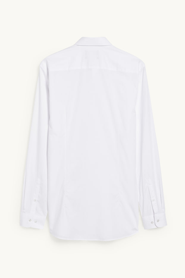 Herren - Businesshemd - Slim Fit - Cutaway - bügelleicht - weiß