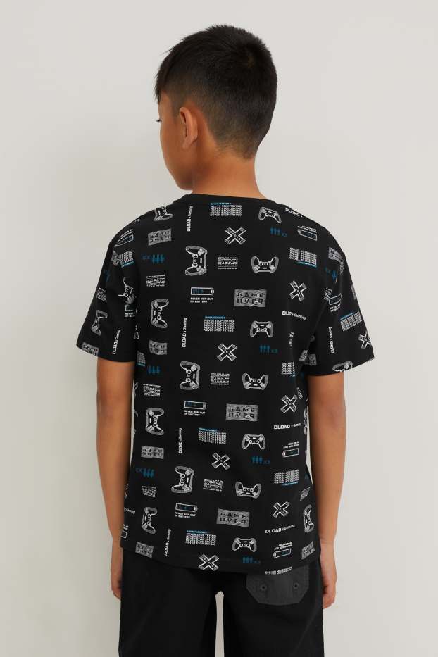 Kinder Jungen - Kurzarmshirt - schwarz