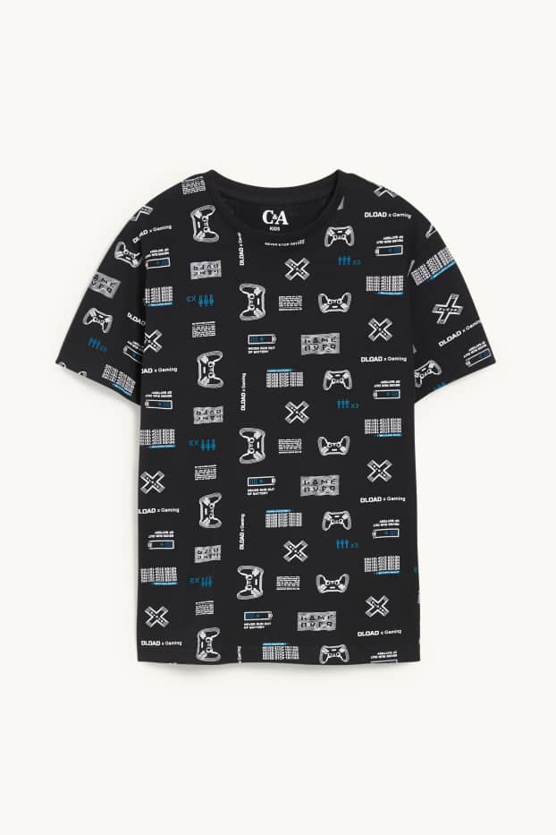 Kinder Jungen - Kurzarmshirt - schwarz