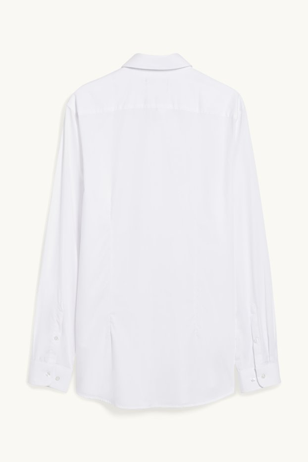 Hommes - Chemise de bureau - slim fit - col kent - facile à repasser - blanc