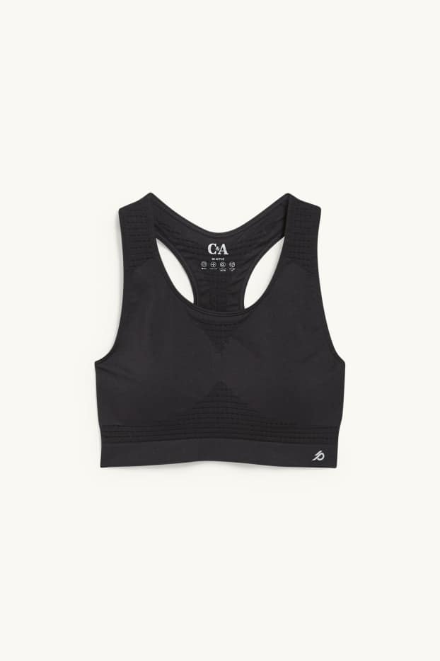 Women - Sports bra - padded - fitness - 4 Way Stretch - black
