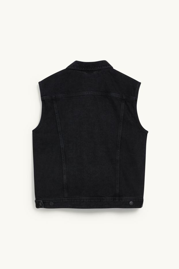 Hommes - Gilet en jean sans manches  - jean gris foncé