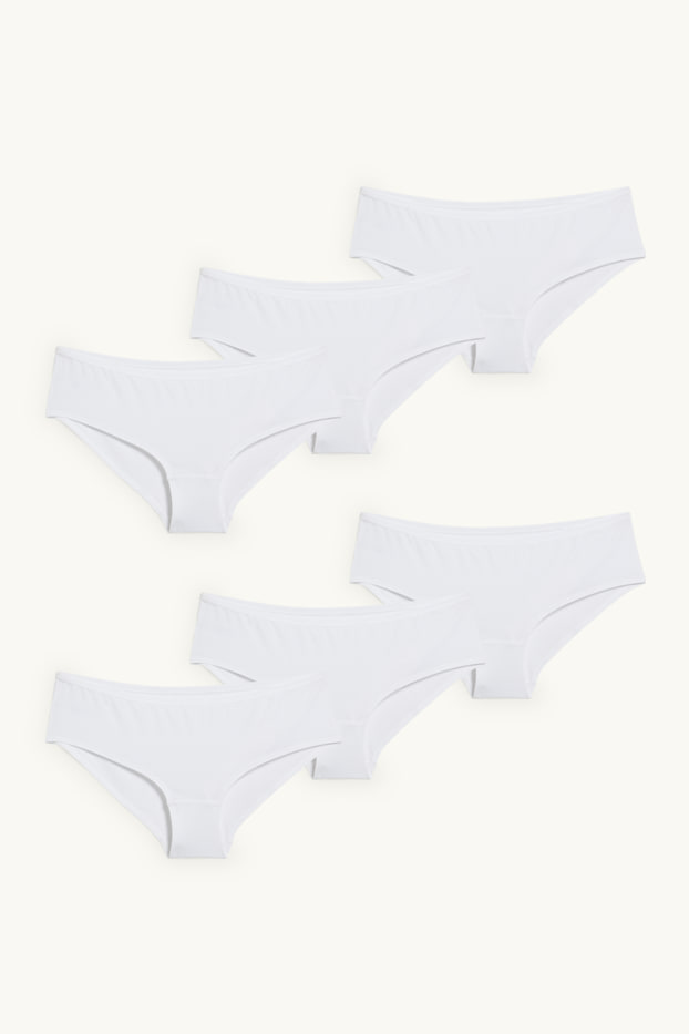 Femmes - Lot de 6 - shortys - LYCRA® - blanc