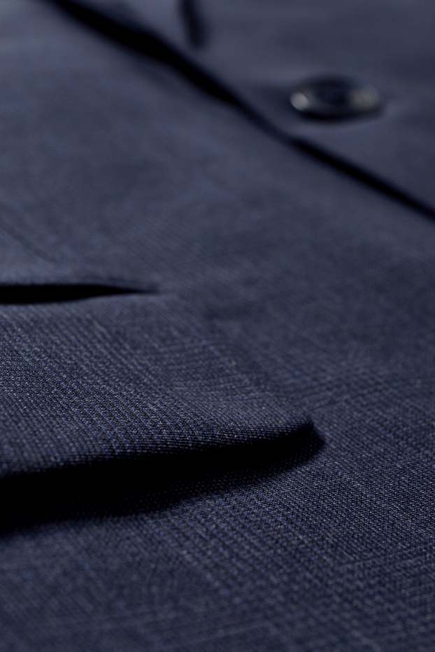Pánské - Oblekové sako ze střižní vlny - slim fit - tmavomodrá