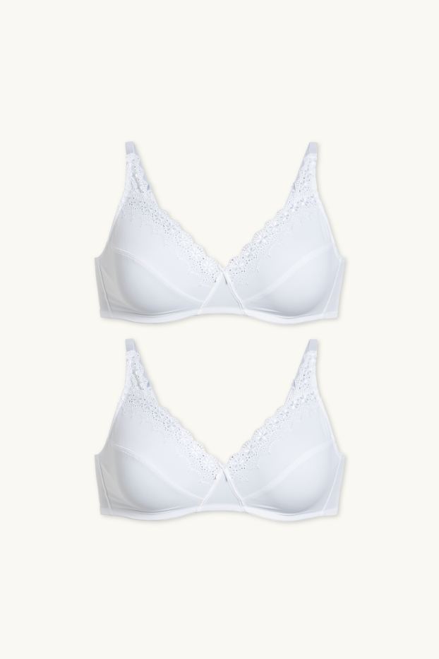 Women - Multipack of 2 - non-wired bra - white