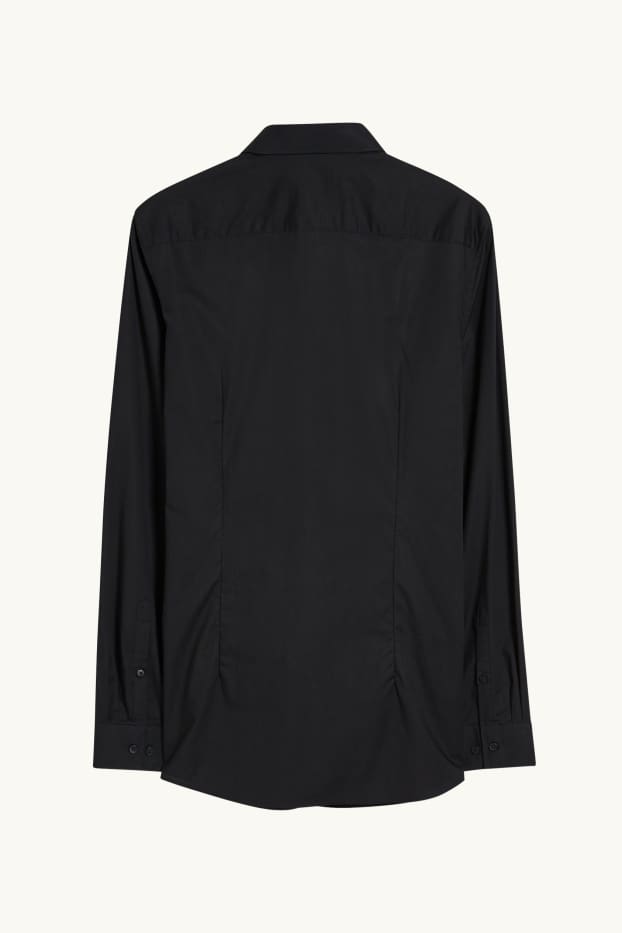 Uomo - Camicia business - body fit - cutaway - LYCRA® - nero
