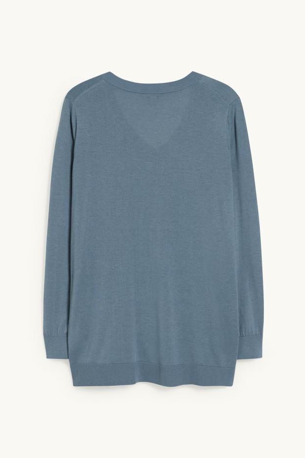 Donna - Maglione in maglia fine - blu