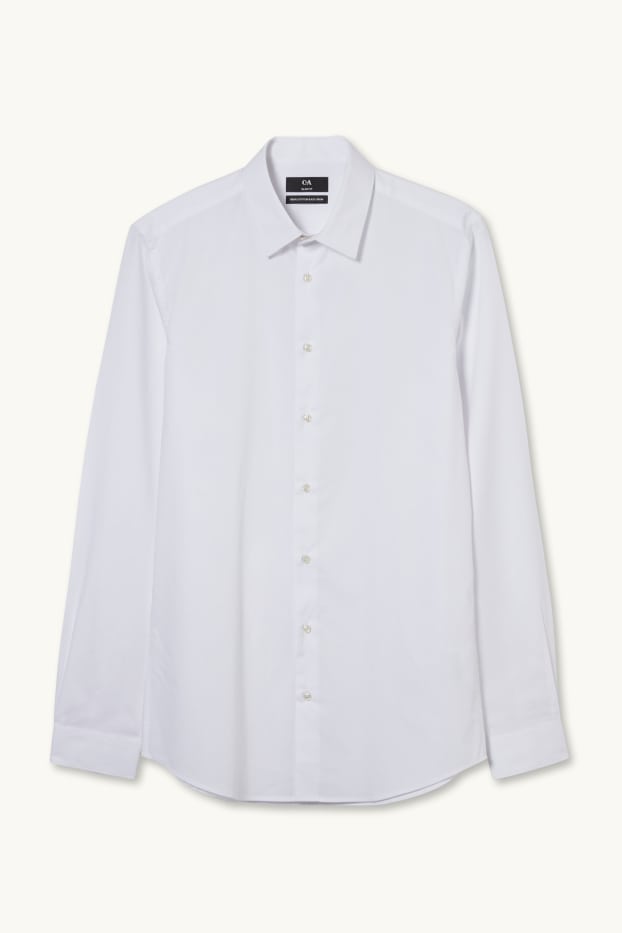 Home - Camisa formal - slim fit - mànigues extrallargues - planxat fàcil - blanc