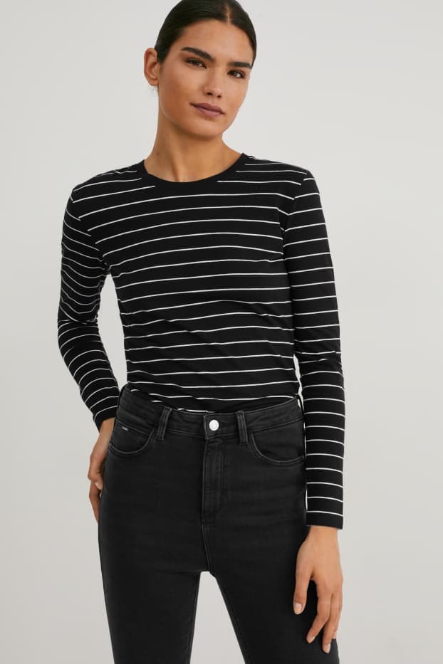 Dames - Set van 2 - longsleeve - zwart