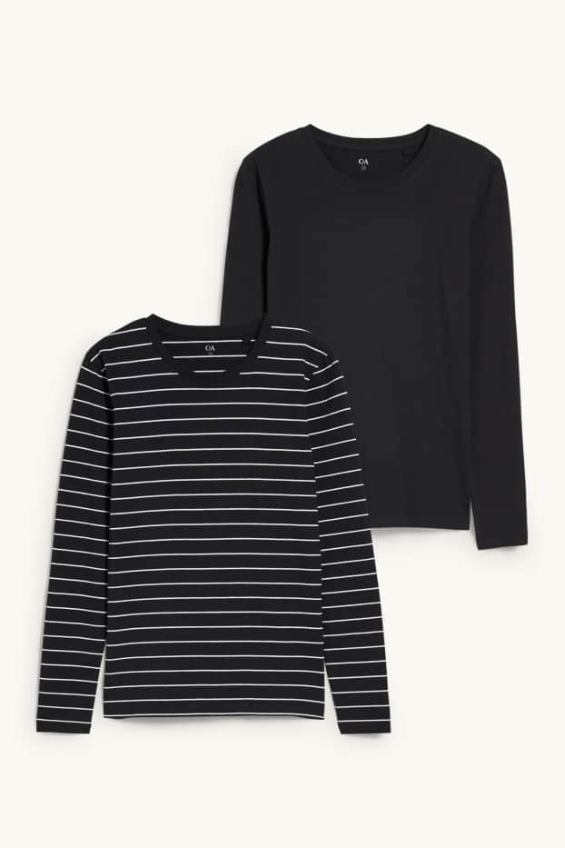 Dames - Set van 2 - longsleeve - zwart