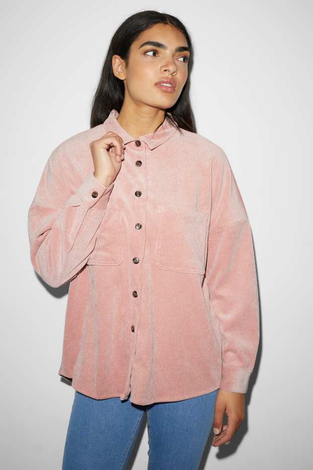 Femmes - CLOCKHOUSE - chemisier en velours - rose