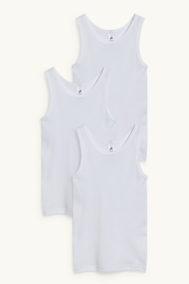 Enfants garçons - Lot de 3 - maillot de corps - blanc