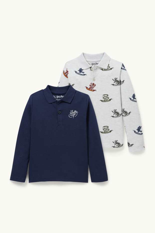 Enfants garçons - Lot de 2 - Harry Potter - polos - bleu foncé