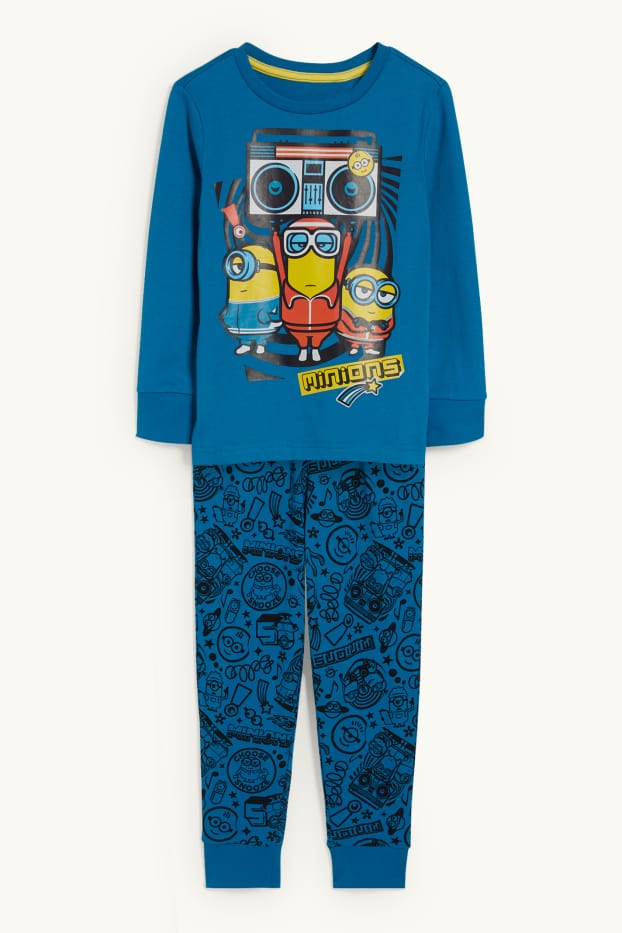 Dzieci chłopcy - Minionki - piżama - 2 części - niebieski