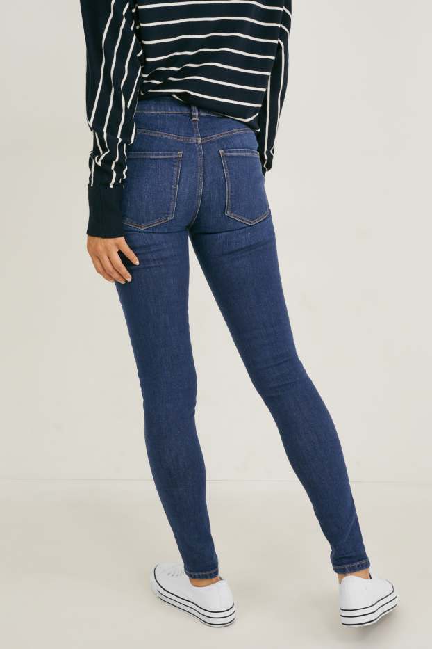 Femei - Skinny jeans - talie medie - LYCRA® - denim-albastru