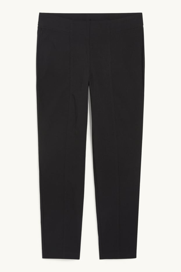Women - Cloth trousers - high waist - LYCRA® - black