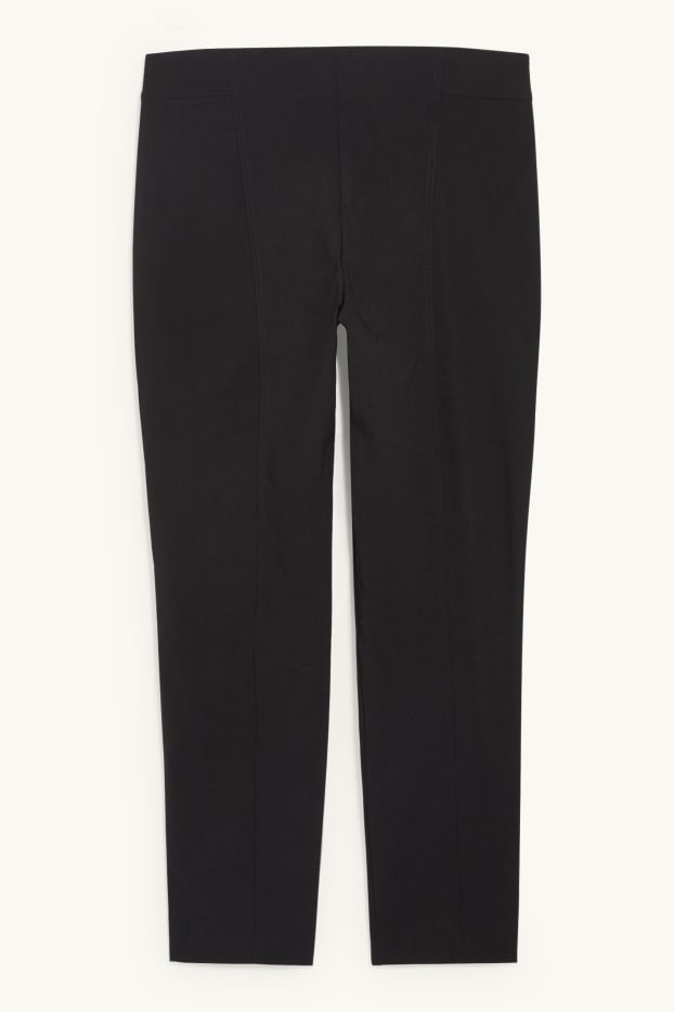 Women - Cloth trousers - high waist - LYCRA® - black