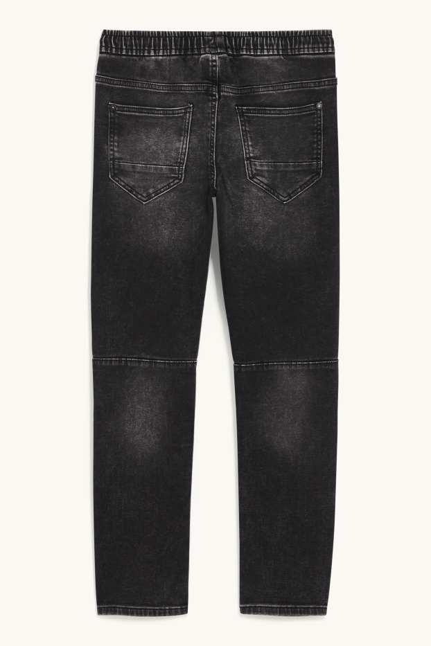 Děti - chlapci - Slim jeans - jog denim - tmavošedá