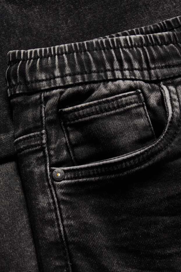Děti - chlapci - Slim jeans - jog denim - tmavošedá