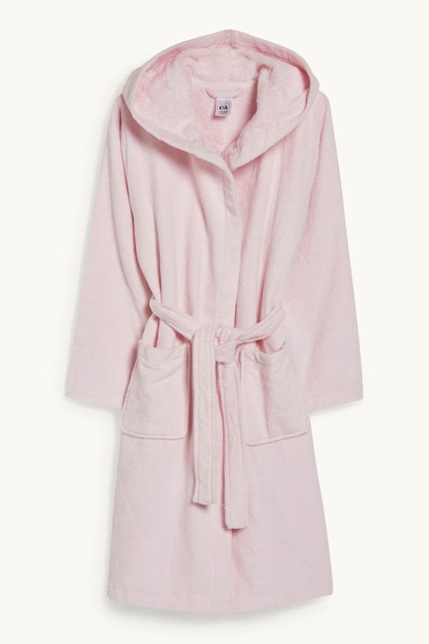 Děti - dívky - Župan s kapucí - růžová