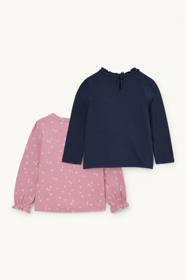Kinder Mädchen - Multipack 2er - Langarmshirt - pink