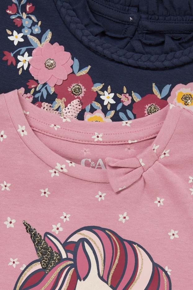 Kinder Mädchen - Multipack 2er - Langarmshirt - pink